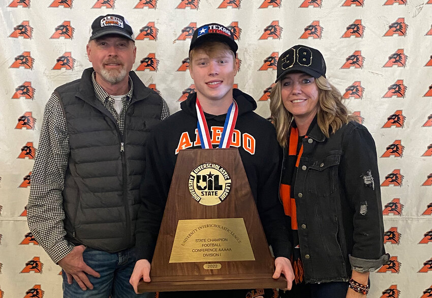 Lance and Julie Turner with their son Will, a 2018 Aledo High graduate who played football and soccer and is graduating from Texas Tech this summer.
