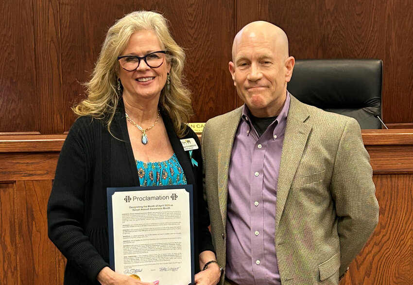 Hudson Oaks Mayor Tom Fitzpatrick declares March to be Sexual Assault Awareness Month.