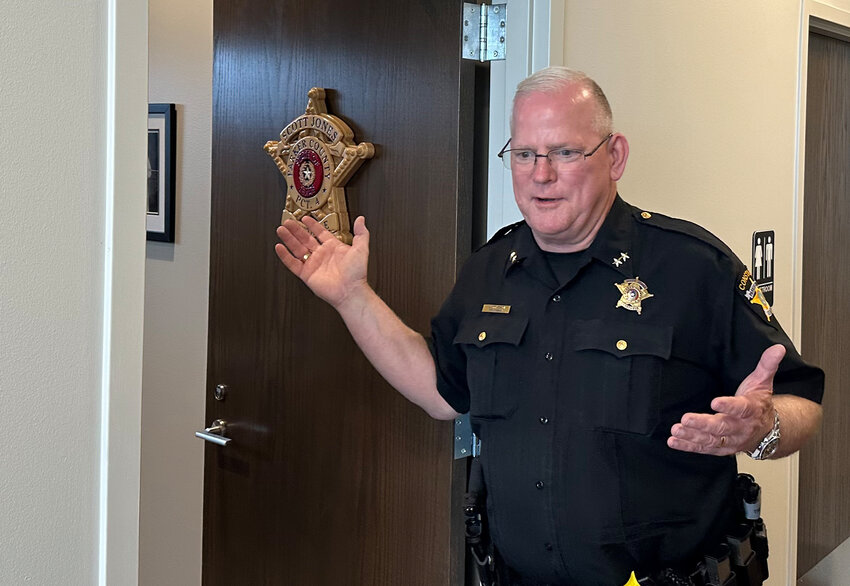 Pct. 4 Constable Scott Jones provided a tour of the building for members of the East Parker County Chamber of Commerce.