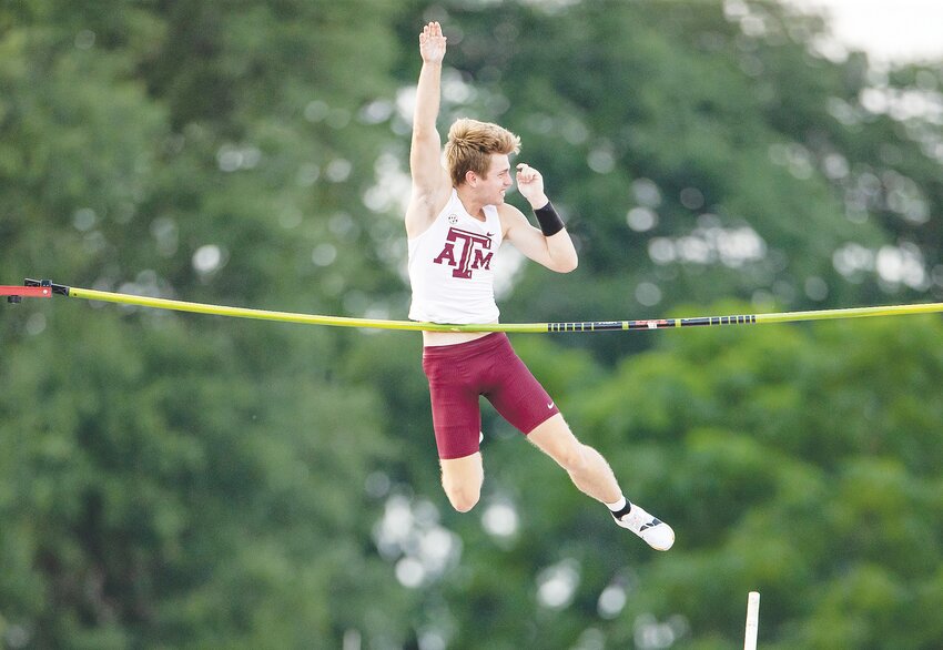 AUSTIN, TX - June 07, 2023 - Zach Davis of the Texas A&M Aggies during day 1 of the NCAA Outdoor Track and Field Championships at Mike A. Myers Stadium in Austin, Texas. Photo By Aiden Shertzer/Texas A&M Athletics