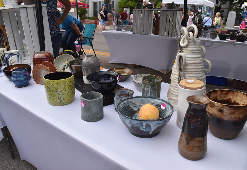 Unique wares from Texas Pottery Supply Supply were on display for sale.