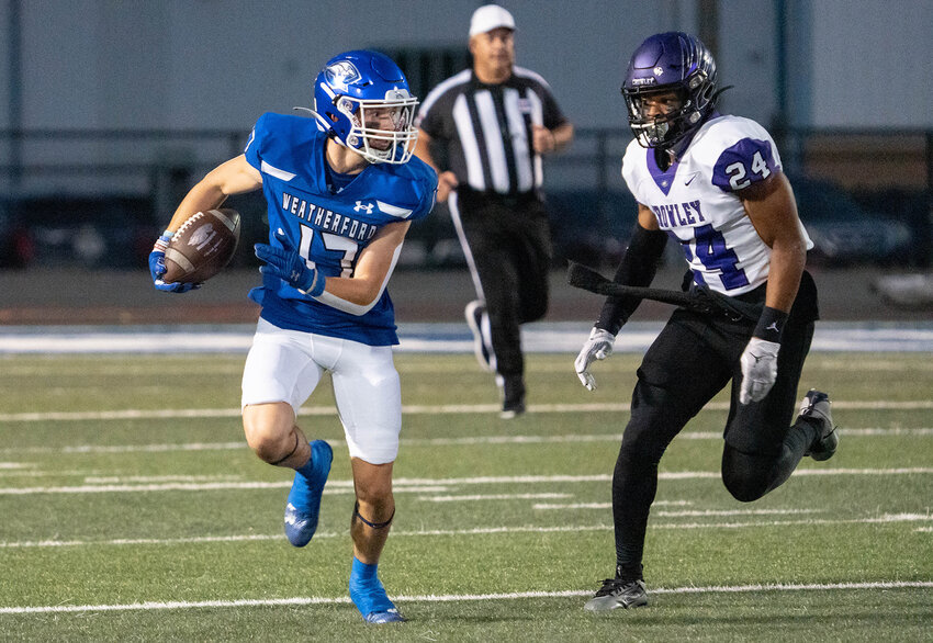 Wide Receiver Colton McClure caught an 86-yard pass for a touchdown against Crowley.