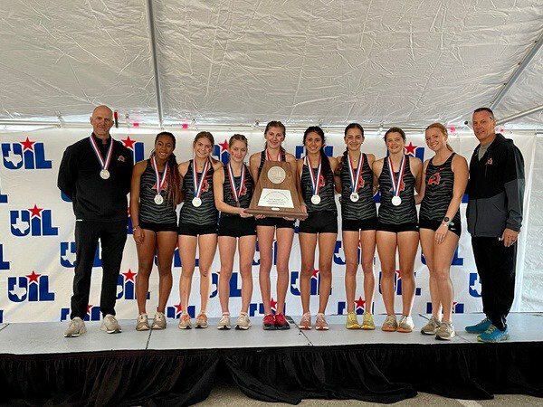 The Aledo Ladycats cross country team finished second at the State Meet in Round Rock. It is believed to be the highest finish ever by an Aledo cross country team at state.