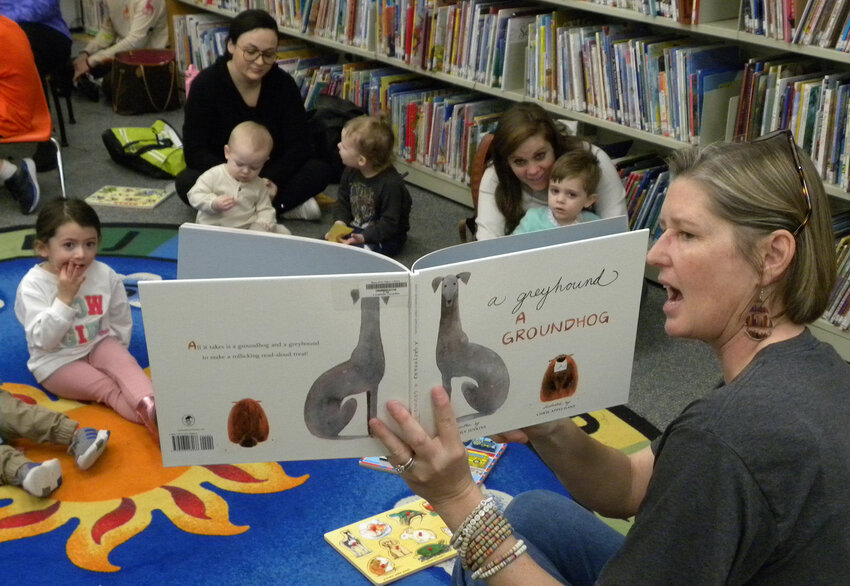 Programs librarian Tracy Lambert Jack directs children’s story time at 10:30 a.m. Fridays with stories, crafts, and snacks. The East Parker County Library will have a large sidewalk sale of books for all ages and interests from 10 a.m. to 1 p.m. on Saturday, Feb. 10.