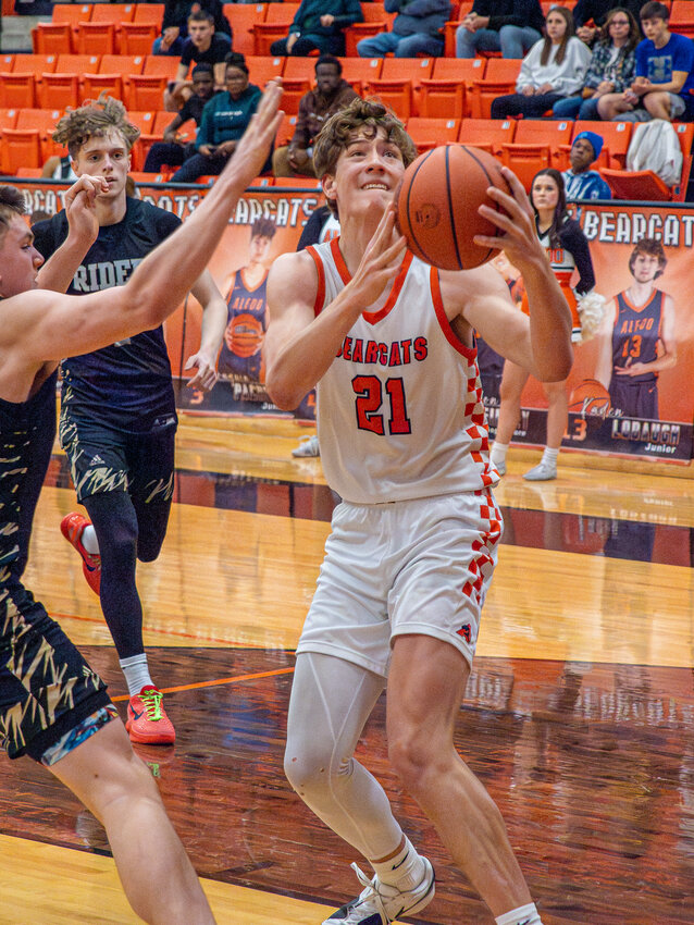 In the final home game of his high school basketball career, Jack Sawyer scored 18 points to lead the Bearcats to a 54-44 win over Wichita Falls Rider on Friday, Feb. 9.