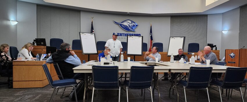 Weatherford ISD Board members met recently for a work session on how to address the district’s facility needs.