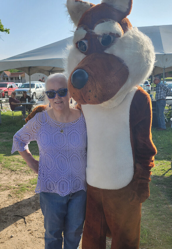 Junell Mauch and the Weatherford College mascot enjoyed the festivities.