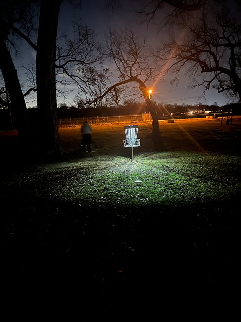 The Weatherford Disc Golf Course can be played at night.