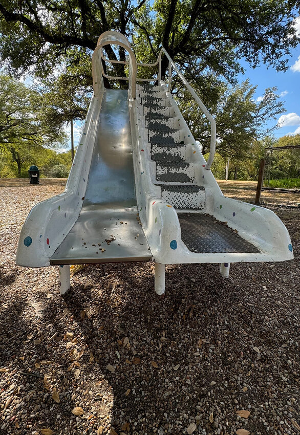 The equipment at Aledo's Community Center playground has been deemed not to meet safety guidelines, and will be removed and replaced at a later date.