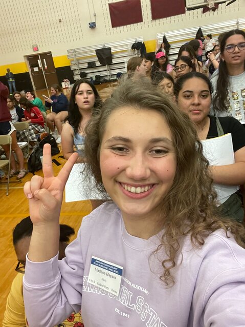 Madison Haynes is shown during a session at Girls State.