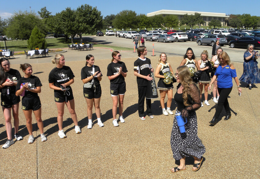 Visitors were greeted with applause and cheers from members of all sports, departments and clubs as they entered the Presidential Luncheon at Weatherford College.