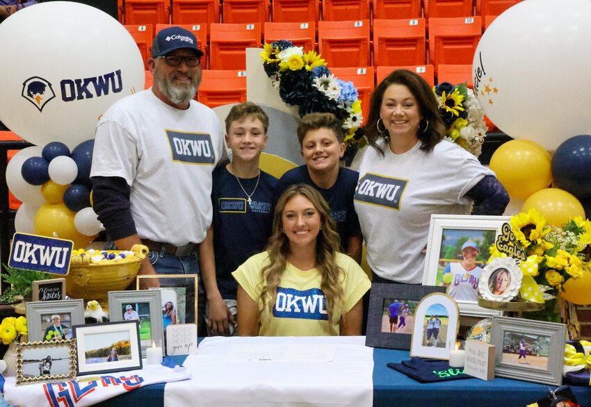 Gracie Jones – Oklahoma Wesleyan Univeristy, softball.Rodney, Catherine, Zane and Rhett Jones