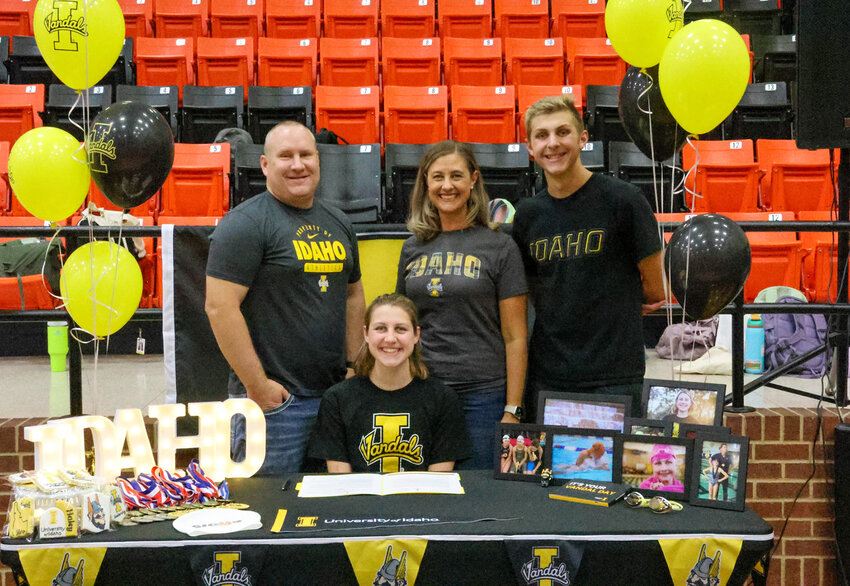 Haley Roberson – University of Idaho, swimming.Jeff, Meghan and Kale Roberson