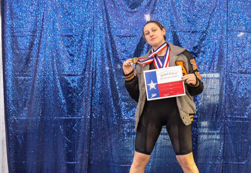 Haley Roberson of the Ladycats was named the Female Swimmer of the Meet after winning three gold medals and a silver.