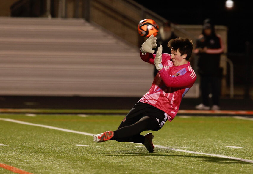 Pierce Ling makes a stop against Trimble Tech on Jan. 24.