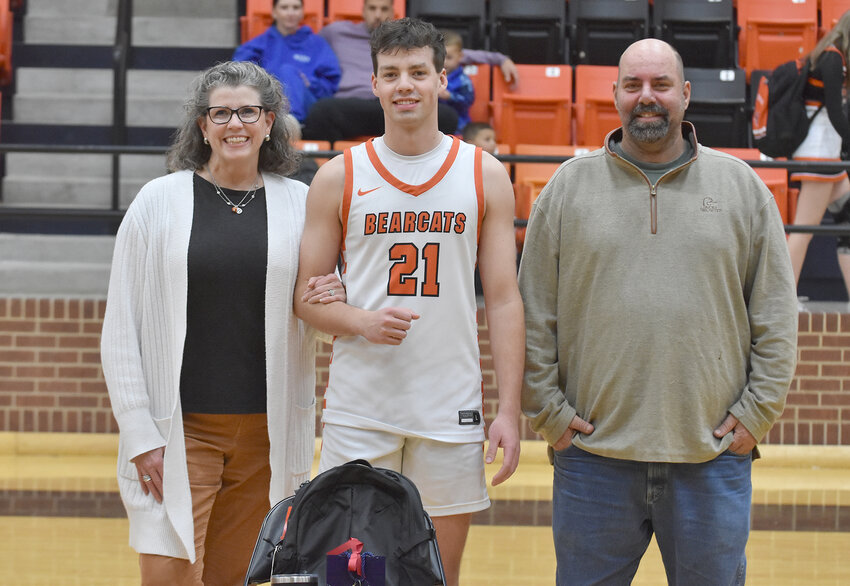 At senior night, Brett Barclay was escorted by his parents, David and Tiffany Barclay.