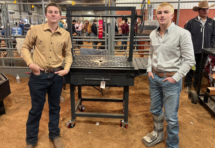 Trevor Reinert and Caise Gamble won a red ribbon for their Santa Maria grill.
