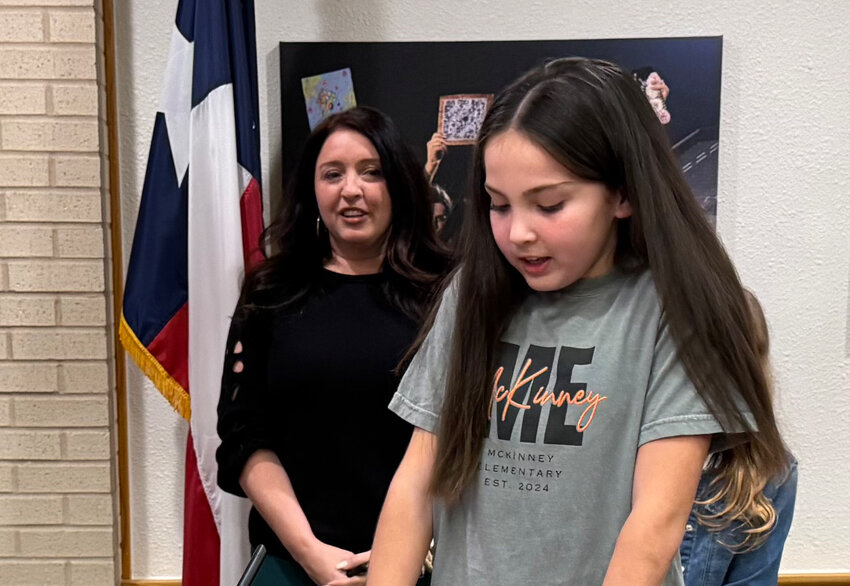 Julianna Hughes spoke about her participation in the Principal’s Cohort at McKinney Elementary School.