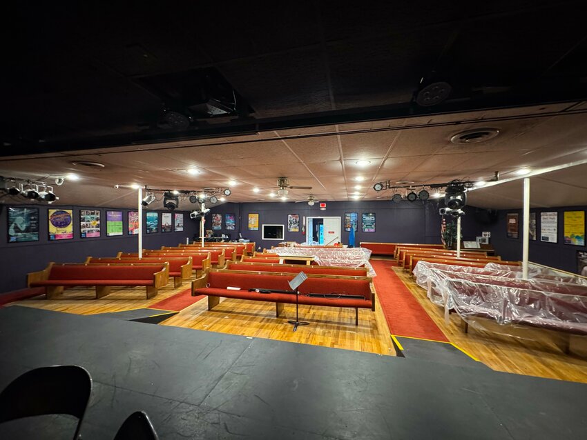 One future project will remove the existing pews and bring in raked seating.
