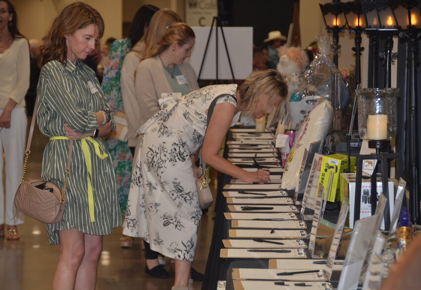 Silent auction items garnered numerous bids.