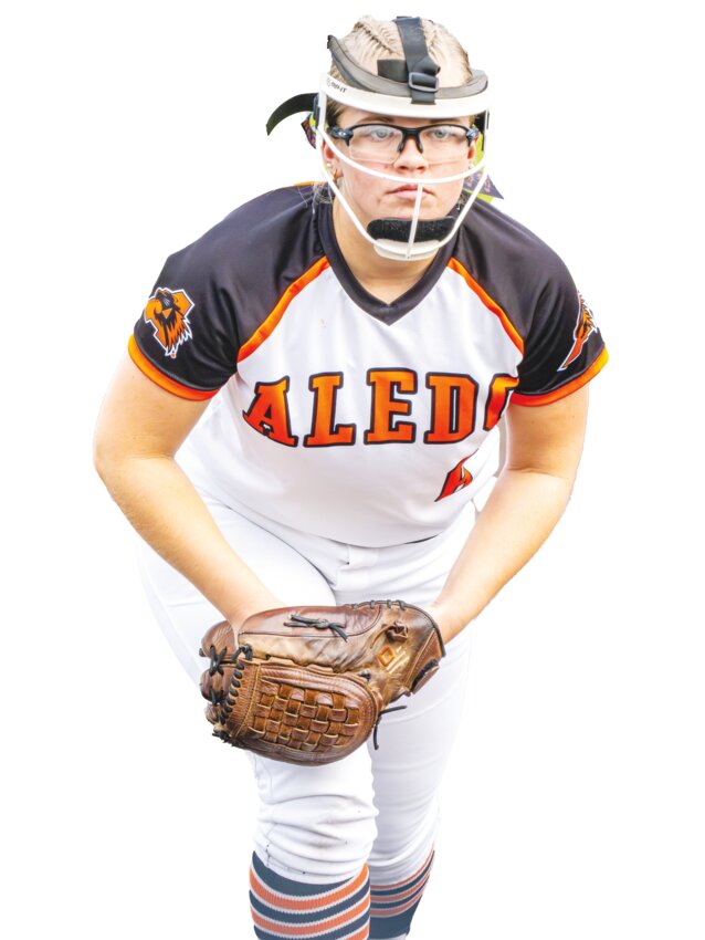 Taylor McKean leans in to get the sign before delivering a pitch against Everman in the bi-district matchup on Thursday, April 25, 2024.