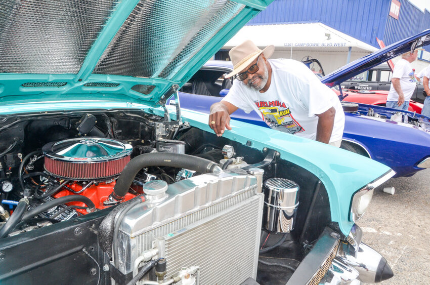 Parker County Cruisers president James Logan’s four wheel pride and joy is a 1957 Chevy Bel Air with a 425 horsepower “stroker” engine.