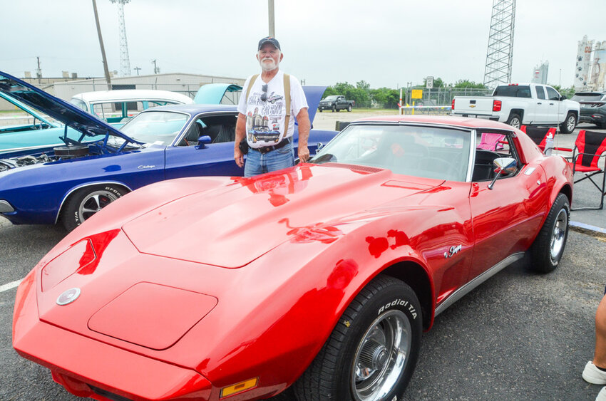 Gary Peninger drives his cherry red 1974 Corvette Stingray as his everyday car. It has its original transmission, body and 383 horsepower engine.