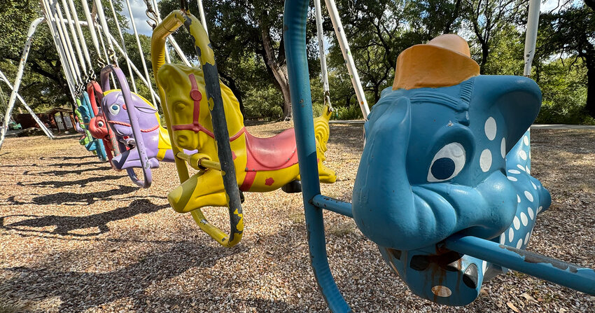 The equipment at Aledo's Community Center playground has been deemed not to meet safety guidelines, and will be removed and replaced at a later date.