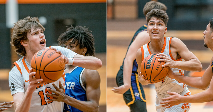 Townes Vanhuysen looks towards the hoop as he prepares to go up for a basket.
