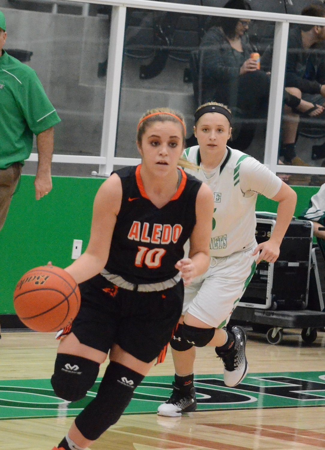 Aledo Ladycats freshman point guard Taylor Morgan (10) was voted as District 6-5A's Newcomer of the Year for the 2016-17 season.