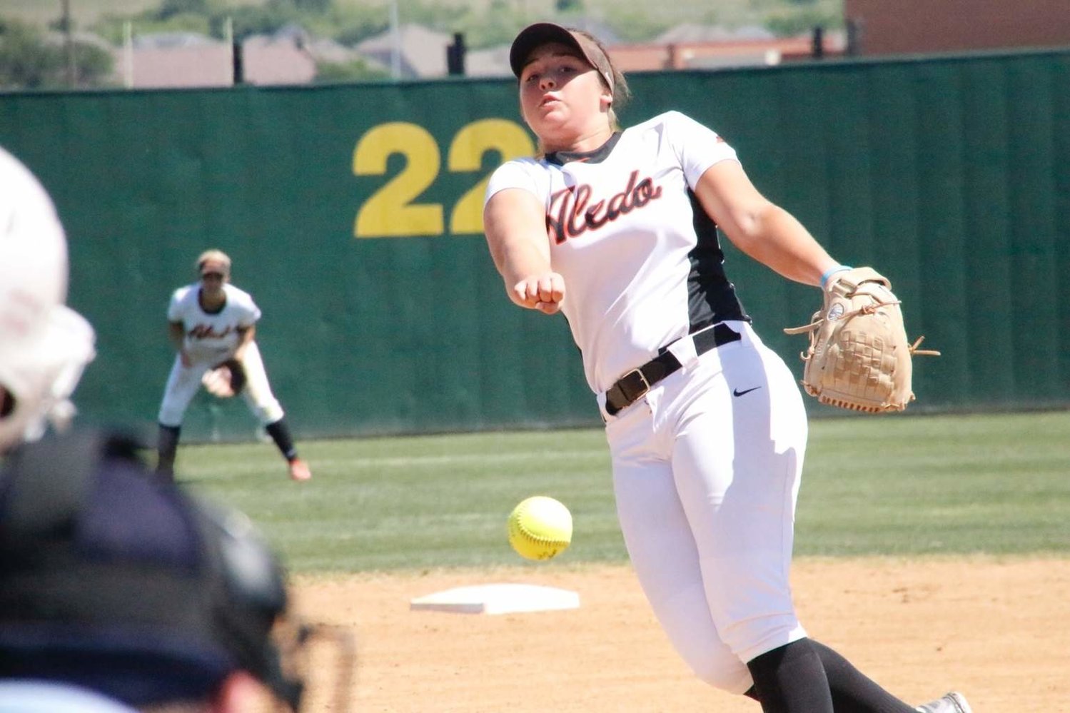 Pitcher Hannah Andrews presided over a game one shutout, 10-0. Photo by David Andrews.