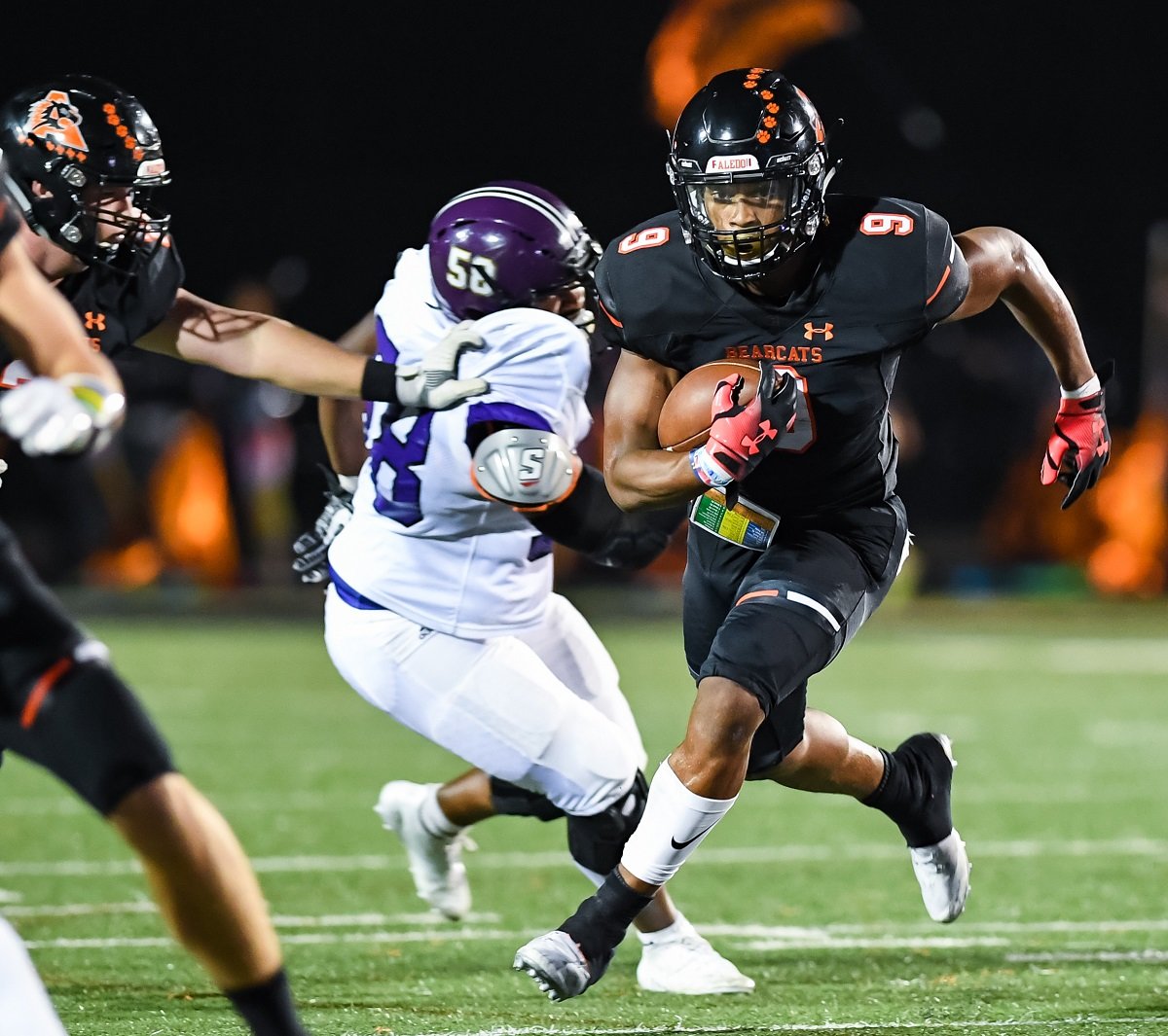 Aledo junior tailback Jase McClellan (9) may see action today after missing the last two games with an injury when the Bearcats host Arlington Seguin at 7:30 p.m. at Bearcat Stadium. Photo by Howard Hurd