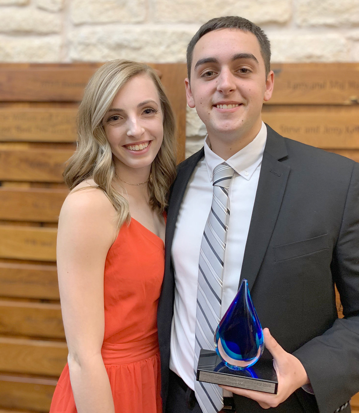 Grant Mills and girlfriend Jacey Lewandowski are shown at the Horizon Awards in February when Mills was recognized as one of Parker County’s 20 under 20.