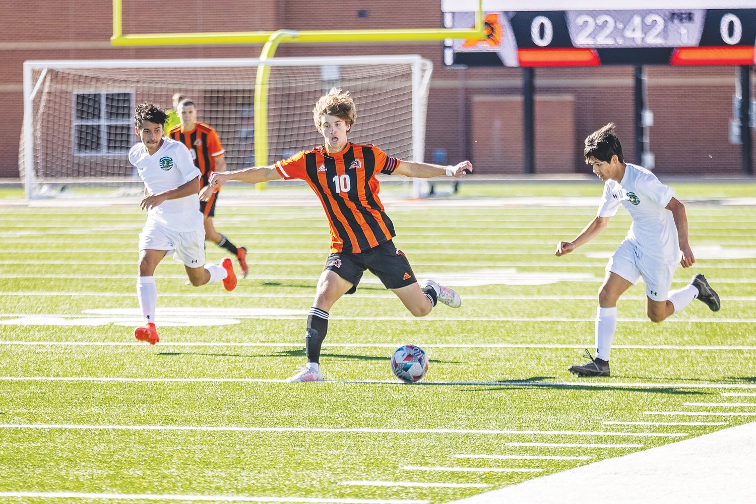 Clay Murador returned from an injury to score two goals against Benbrook.