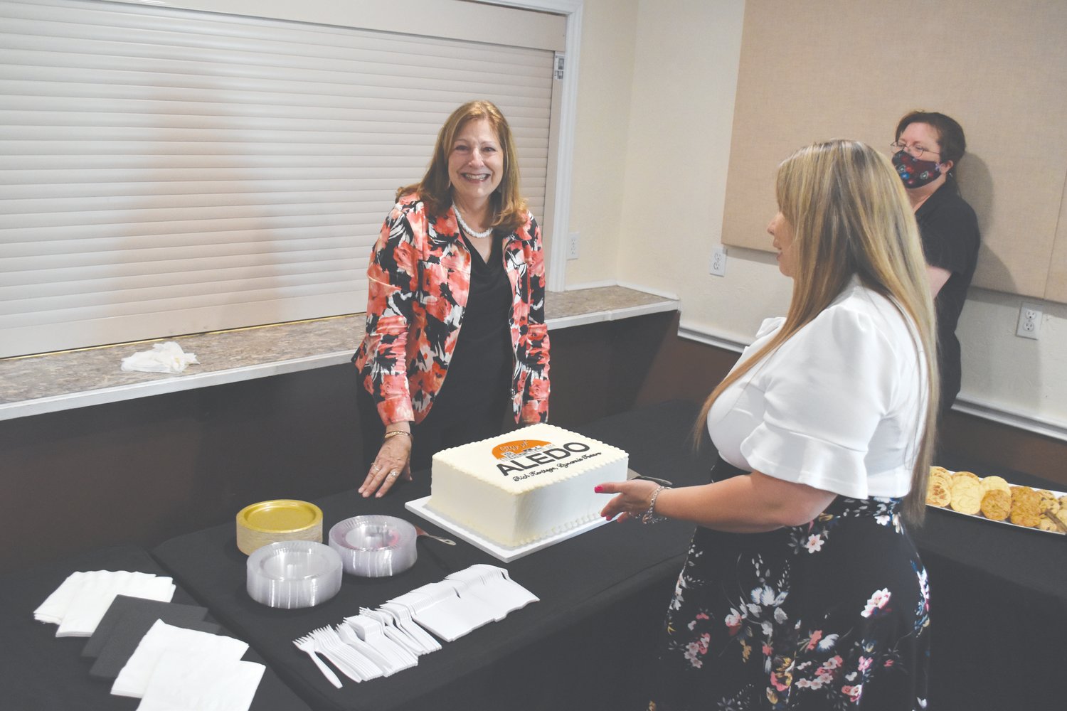 Kit Marshall is shown at the going away reception held on May 26 at the Aledo Community Center.