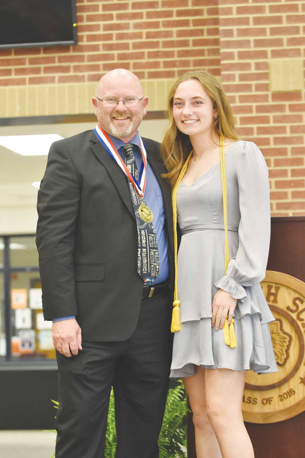 Emma Bathurst is the daughter of Mr. Lucas and Dr. Nancy Bathurst. Emma plans to attend the University of Texas at Austin in the fall. She honored Mr. Jake Albin.