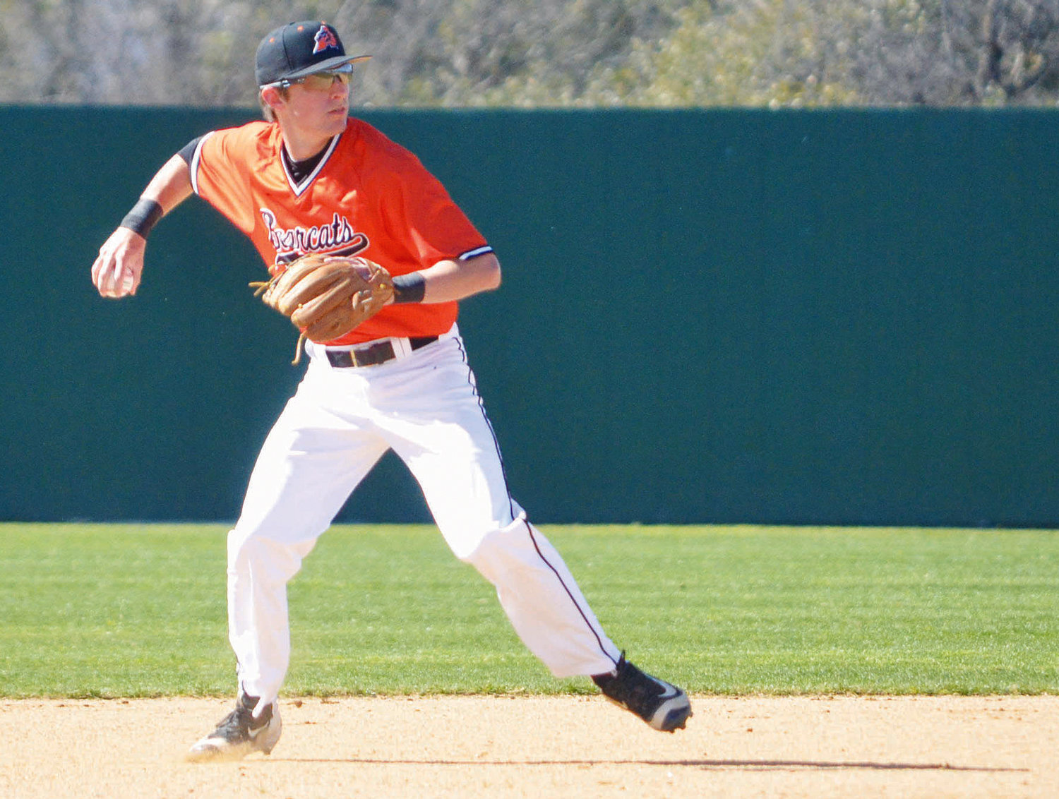 Hunter Rosson is shown playing in his junior year at Aledo High School.