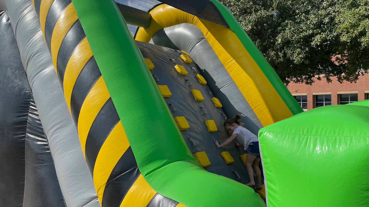 Inflatable slides are always popular at events.