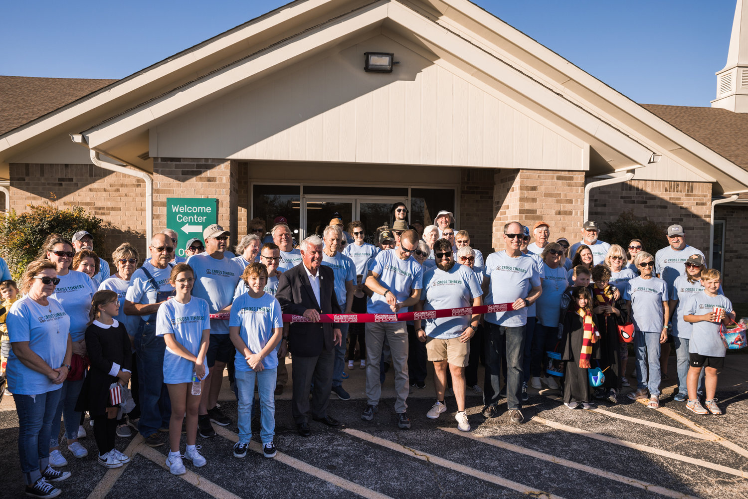 The Cross Timbers Baptist Church celebrated its new name with a ribbon cutting on Sunday, Oct. 23.