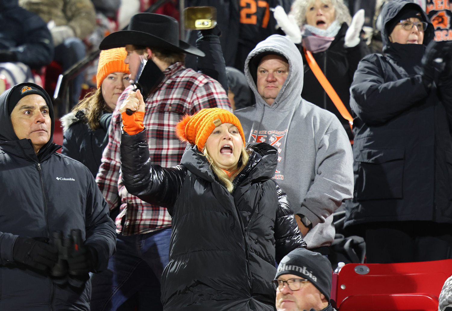 Aledo's loyal fans bundled up for the chilly but victorious game.