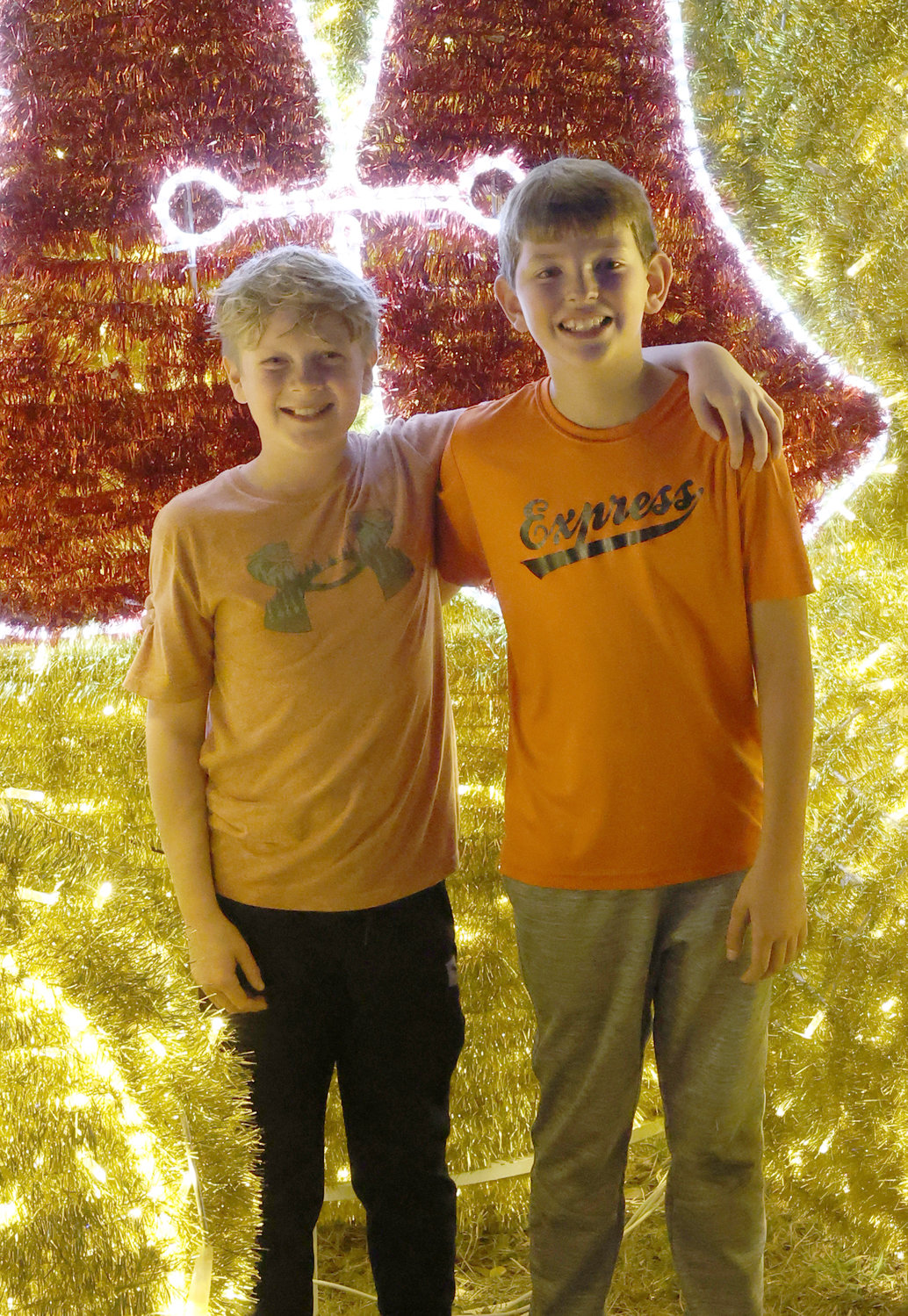 Luke Underdahl and Jack Gwaltney enjoyed the lights.