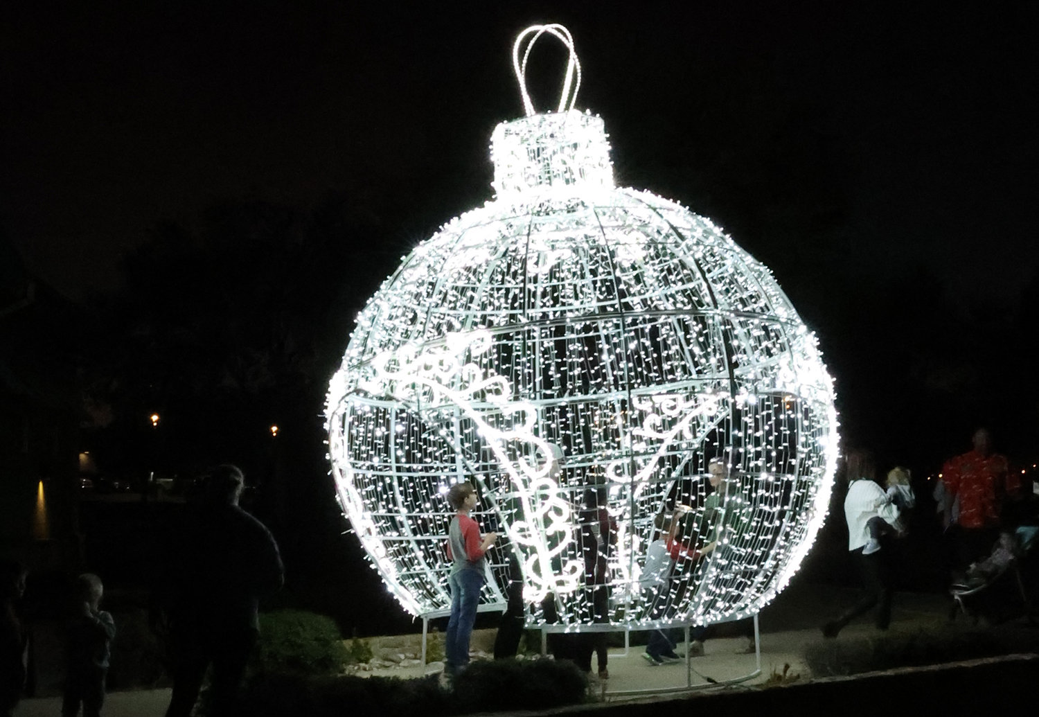 A young visitor takes in the lights at the Hudson Oaks Tree Lighting on Dec. 2.