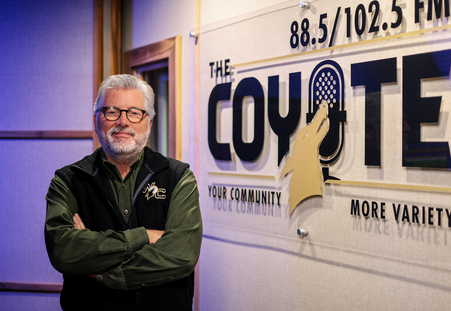 The Coyote's General Manager Dave Cowley brings years of experience to Weatherford College's new radio station.