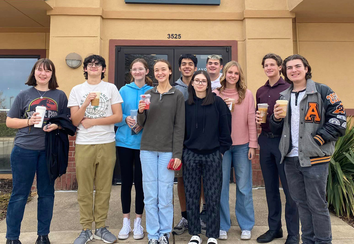 All Area Band members from Aledo High School are (front row, from left) Allison Maruschak, Garhett Daves, Isabella Stamper, Samantha Elston, and Jackson Schneider and (back row) Anna Carpenter, Marco Nava, Luke Shelton, Jane Claire Anderson, and Scott Mason.