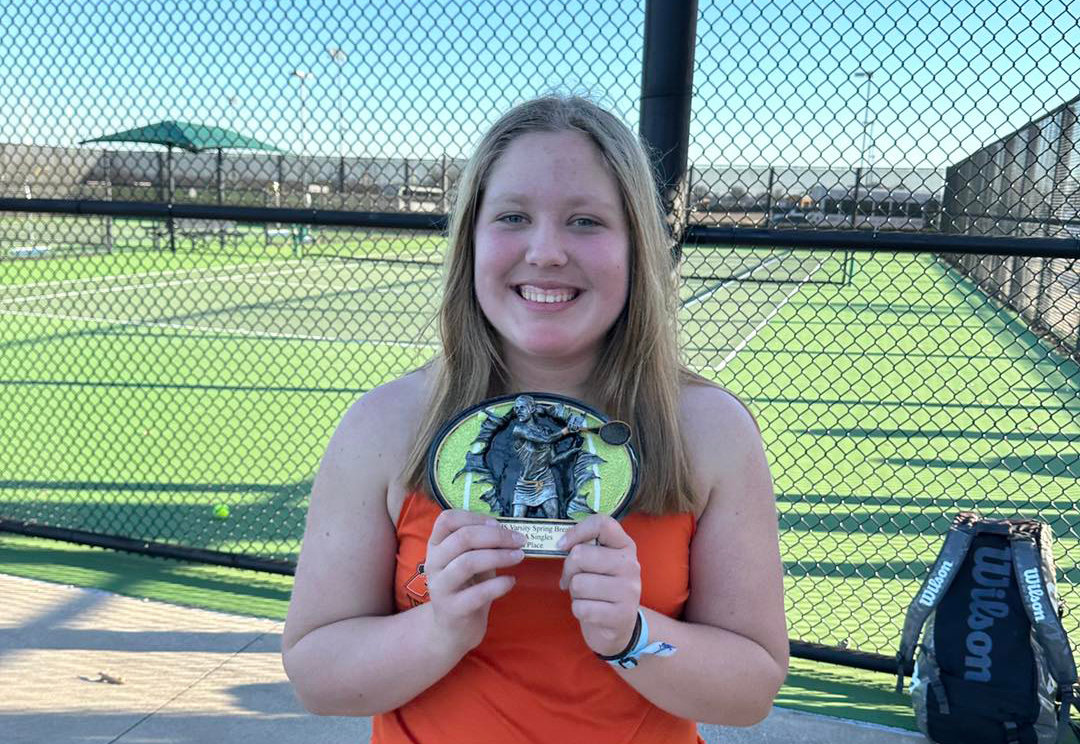 Elli Kate Bussmeier placed first in Division A girls singles at the Chisholm Trail tournament.