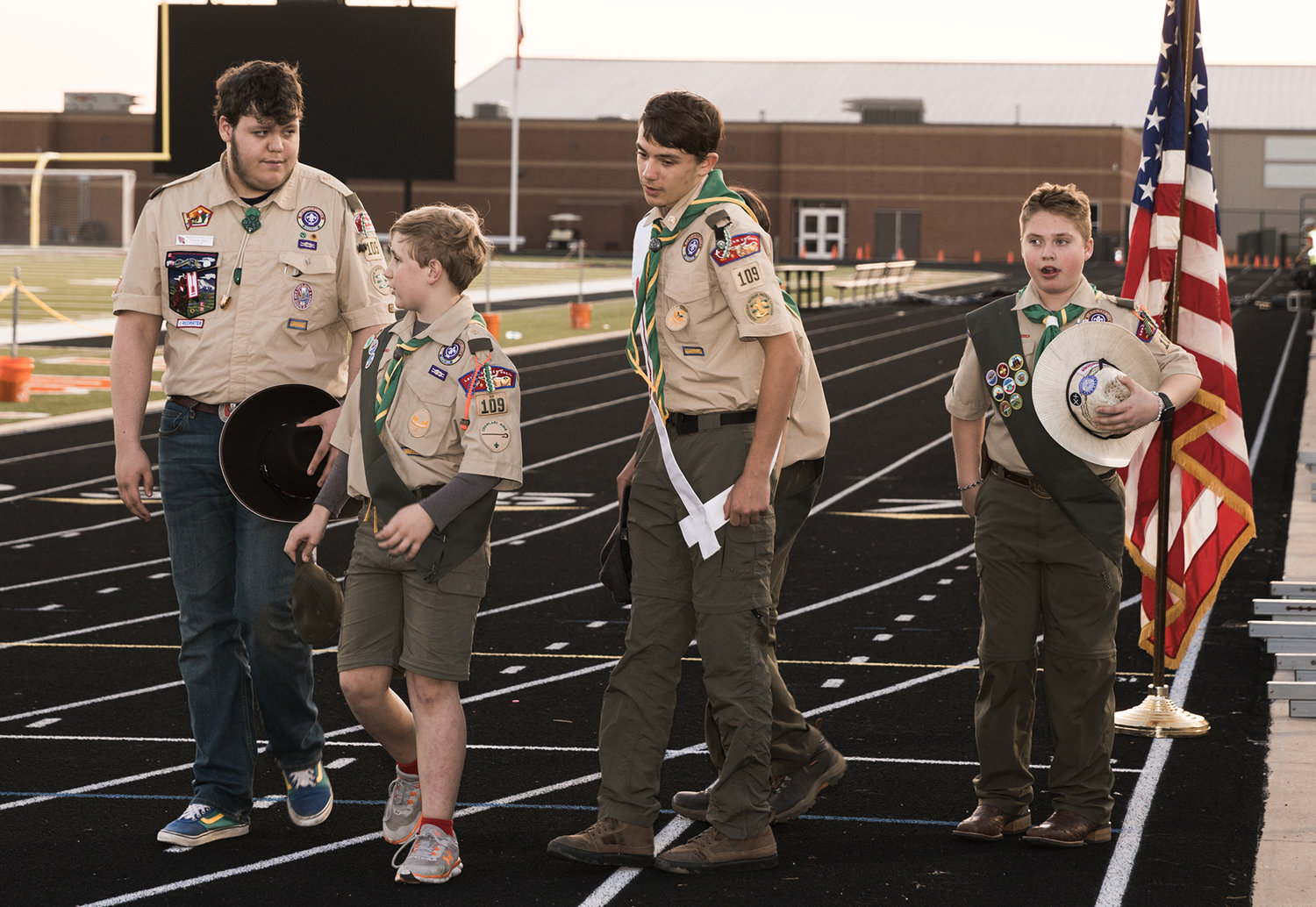 Members of Boy Scout Troop 109 presented the United States flag.