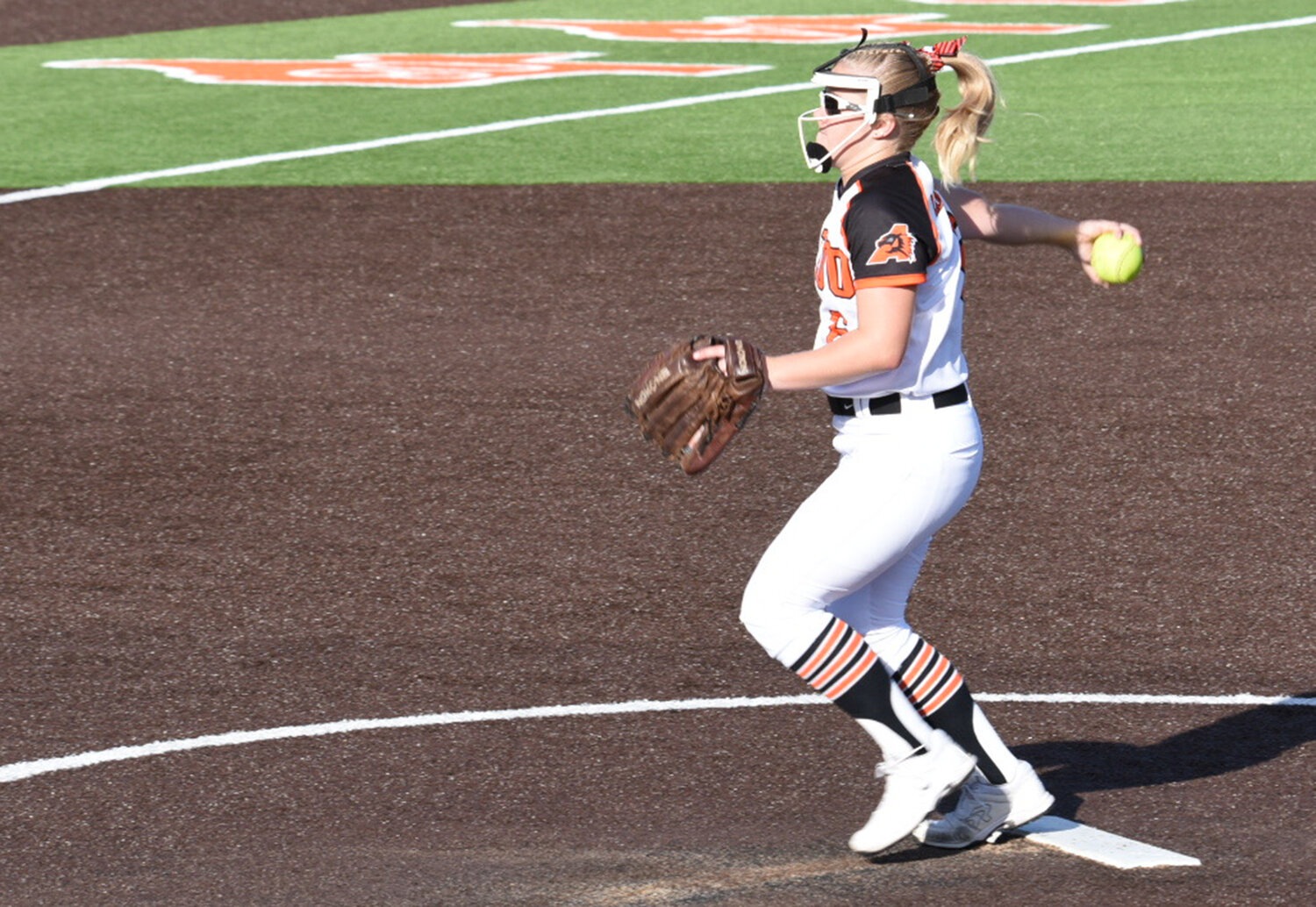 Ladycats' pitcher Taylor McKean struck out 14 of the 15 Trimble Tech batters during Aledo's 15-0  bi-district win on Thuesday, April 27.