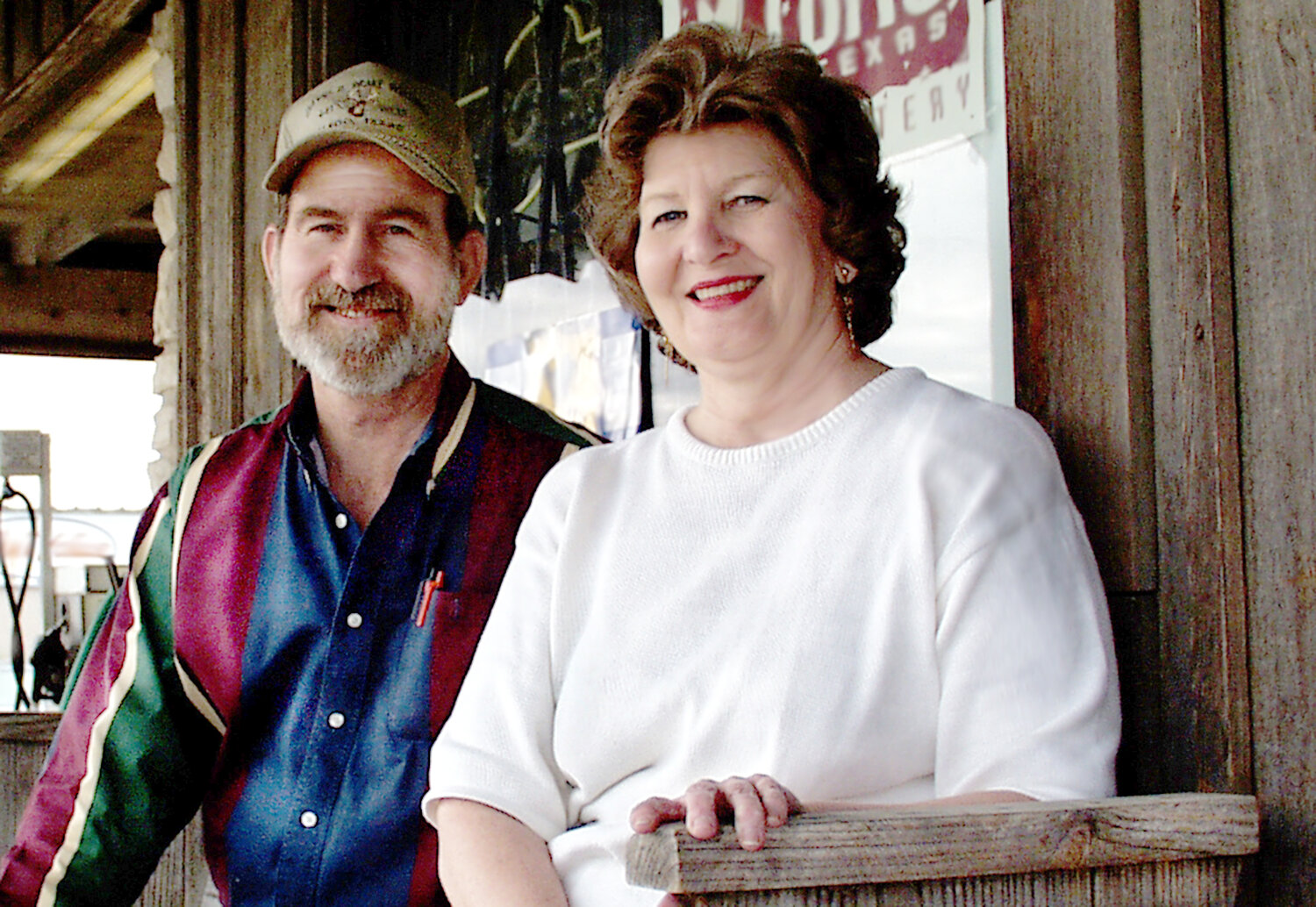 Pete and Sandra Mason are shown in front of Pete's Deli in 1999. Notice the gas pump in the background. It was on the side of the store