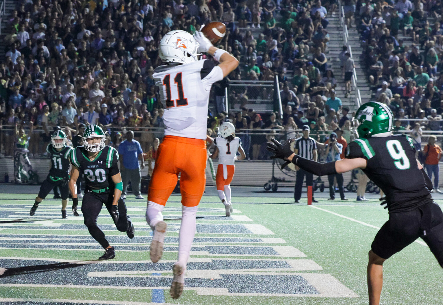 Trace Clarkson caught five passes for 146 yards and two touchdowns against Azle on Friday, Sept. 15.