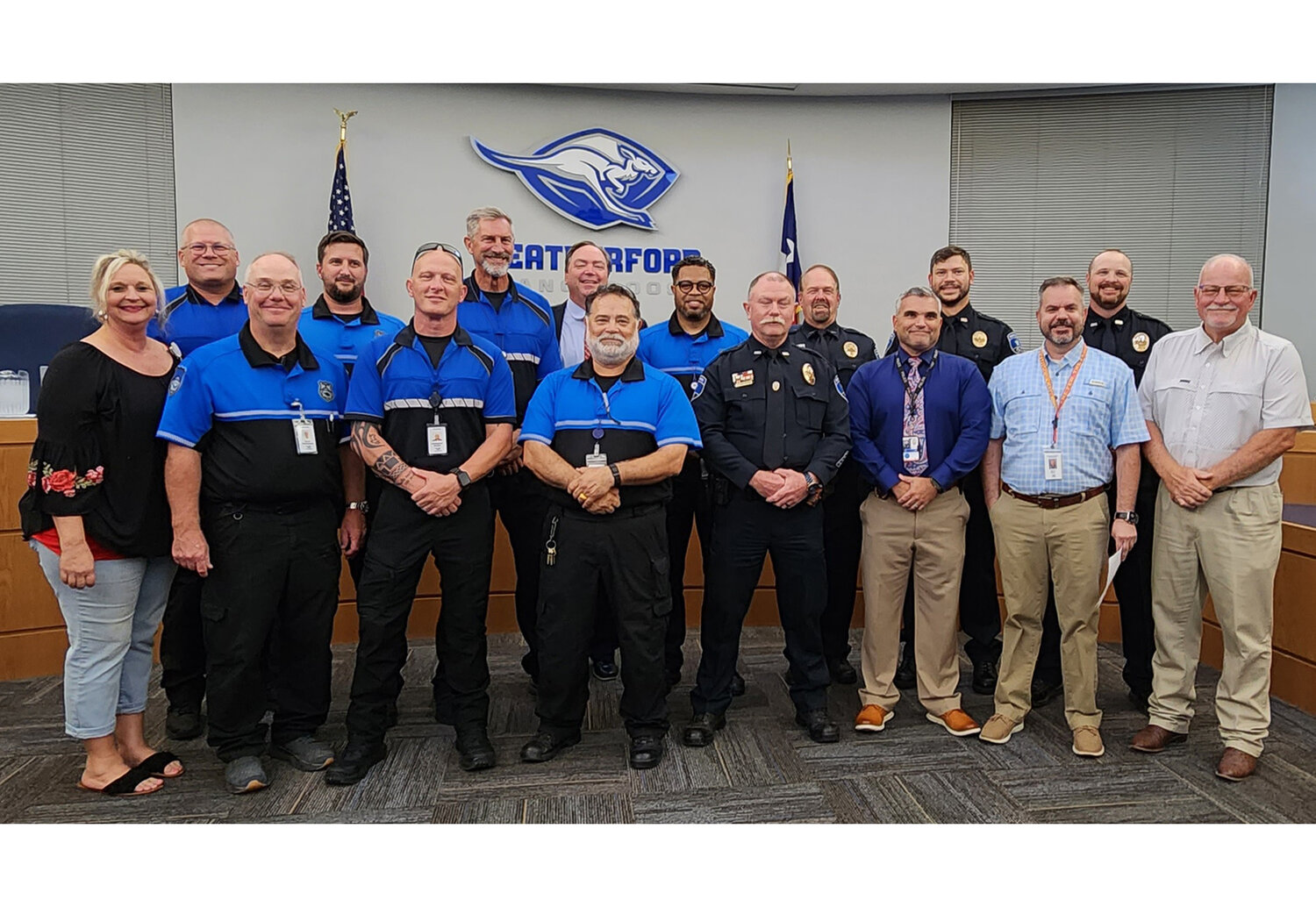 On the anniversary of 9/11, Weatherford ISD recognizes members of the district’s Community Service Officers, School Resource Officers, Weatherford Fire Department, Weatherford Police Department, and first responders.